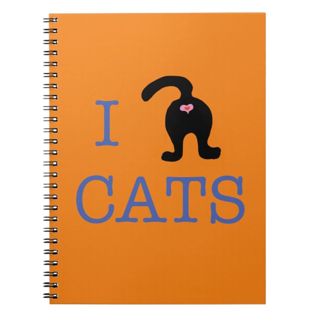 Caderno Espiral Eu Amo O Notebook De Bumbum Gatinho Gato (Frente)