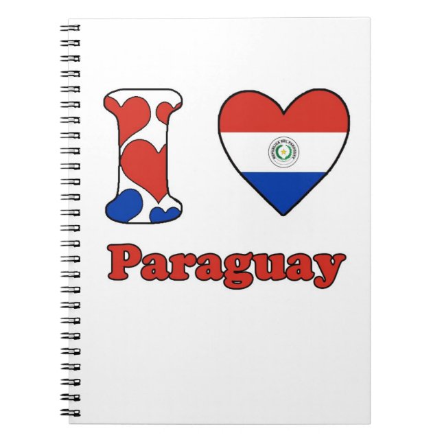 Caderno Espiral Eu amo o Paraguai (Frente)