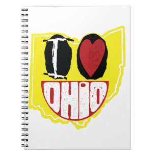 Caderno Espiral Eu Amo Ohio Sorrindo De Rosto Feliz
