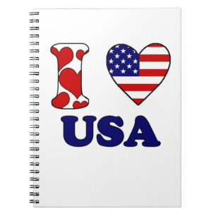 Caderno Espiral Eu amo os EUA