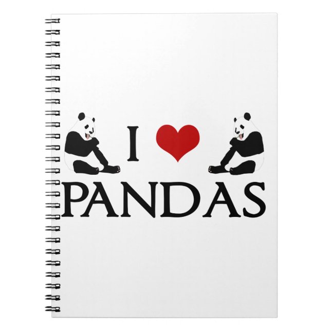 Caderno Espiral Eu Amo Pandas (Frente)