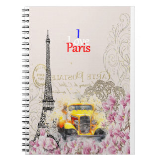Caderno Espiral Eu amo Paris