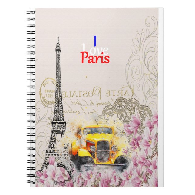 Caderno Espiral Eu amo Paris (Frente)