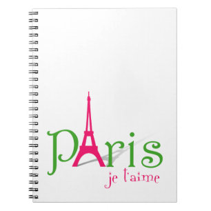 Caderno Espiral Eu amo Paris