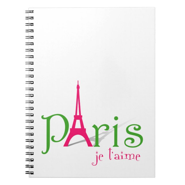 Caderno Espiral Eu amo Paris (Frente)