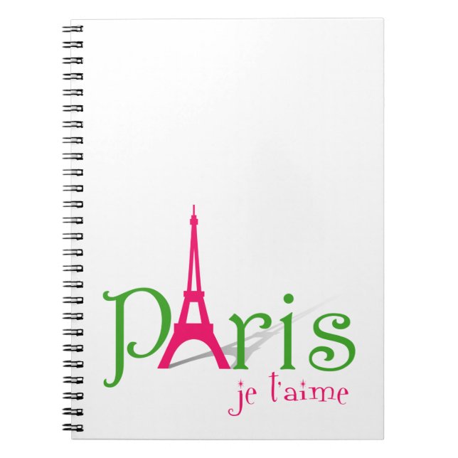 Caderno Espiral Eu amo Paris (Frente)