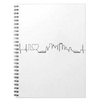 Caderno Espiral Eu amo Pittsburgh em um estilo extraordinário do