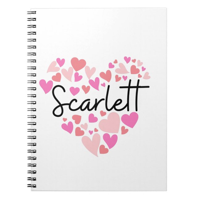 Caderno Espiral Eu amo Scarlett (Frente)