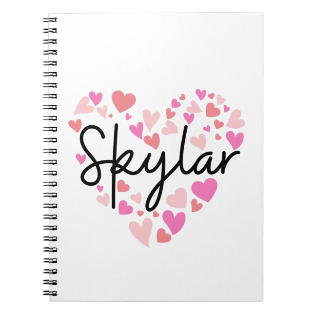 Caderno Espiral Eu amo Skylar (Frente)
