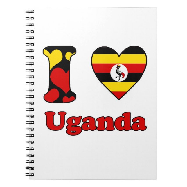 Caderno Espiral Eu amo Uganda (Frente)