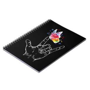 Caderno Espiral Eu Amo Você A Linguagem De Sinais De Mão Autismo