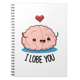 Caderno Espiral Eu Amo Você Piada Cérebro Engraçada