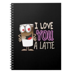 Caderno Espiral Eu Amo Você um Latte