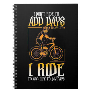 Caderno Espiral Eu Ando De Bicicleta Para Adicionar Vida Aos Meus 