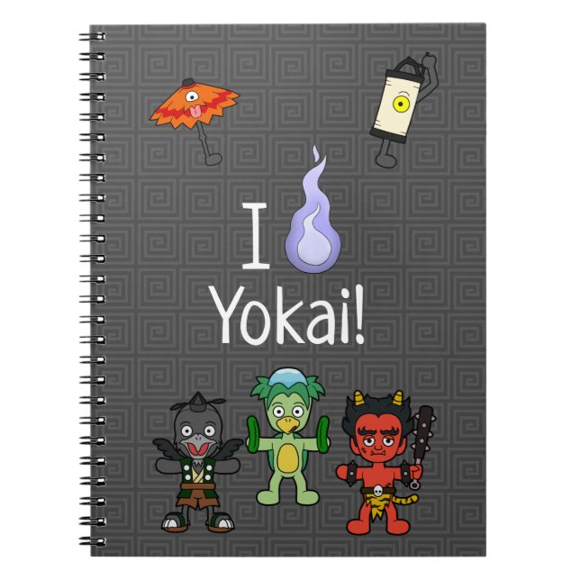 Caderno Espiral Eu coração Yokai! Monstro Japonês (Frente)