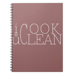 Caderno Espiral eu cozinho você limpo. eu te amo
