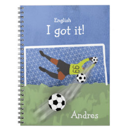 Caderno Espiral Eu entendi! Gajeiro de Futebol Personalizado Inglê