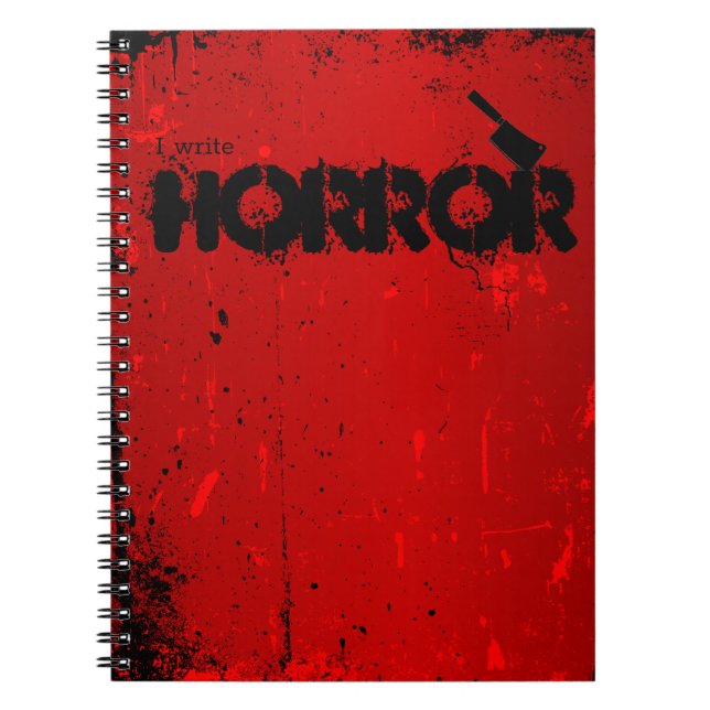 Caderno Espiral Eu escrevo horror. (Frente)