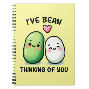 Caderno Espiral Eu Estive Pensando em Você Cute Kawaii