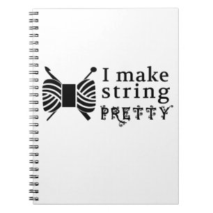 Caderno Espiral Eu faço a string Bonito: Artesanatos e Yarn