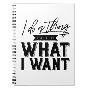 Caderno Espiral Eu Faço Uma Coisa Chamada O Que Eu Quero Tipografi