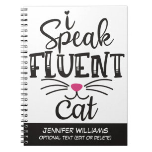 Caderno Espiral Eu falo gato fluente com humor
