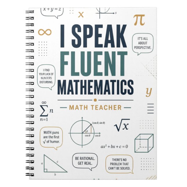 Caderno Espiral Eu Falo Matemática Fluente Professor de Matemática (Frente)