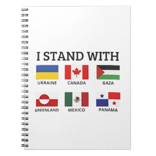 Caderno Espiral Eu fico com o Canadá México Gaza Ucrânia
