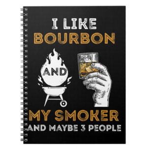 Caderno Espiral Eu Gosto de Bourbon Meu Defumador Talvez 3 Pessoas