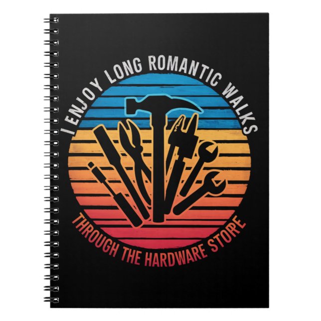 Caderno Espiral Eu Gosto de Longos Passeios Românticos Pelo Hardwa (Frente)