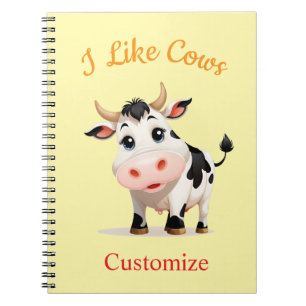 Caderno Espiral Eu Gosto De Vacas Arte Trovão_Cove