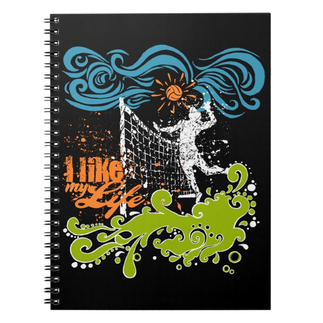 Caderno Espiral Eu gosto do meu notebook de vôlei (Frente)