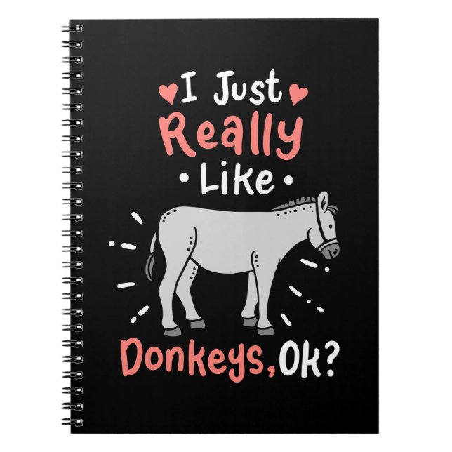 Caderno Espiral Eu Gosto Muito De Donkeys (Frente)