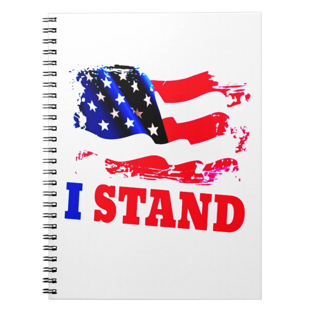 Caderno Espiral EU MANTENHO A bandeira Americana (Frente)
