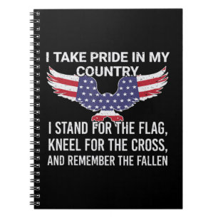 Caderno Espiral Eu me orgulho do meu país, Veteran Patriot America