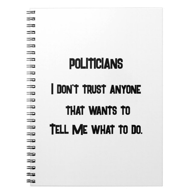 Caderno Espiral Eu não confio (Frente)