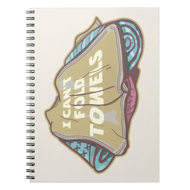 Caderno Espiral Eu não posso dobrar toalhas engraçadas lavanderia  (Frente)