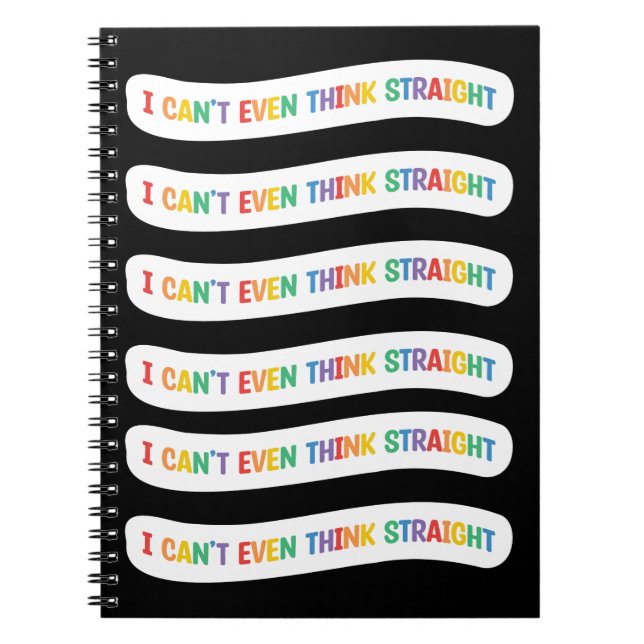 Caderno Espiral Eu nem consigo pensar Hetero | Orgulho gay Mês (Frente)