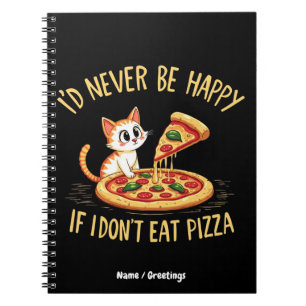 Caderno Espiral Eu Nunca Serei Feliz Se Não Puder Comer Pizza Pers