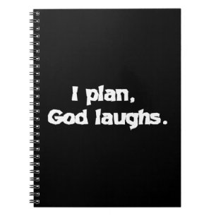 Caderno Espiral Eu Planejo Que Deus Ria Uma Engraçada Citação E