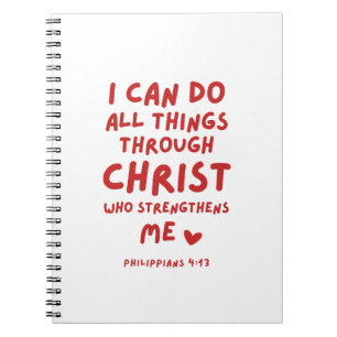 Caderno Espiral Eu Posso Fazer Todas As Coisas, Philippians 4:13