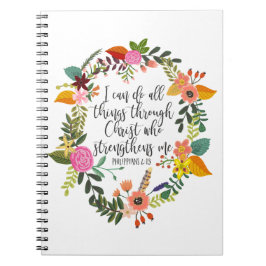 Caderno Espiral Eu posso fazer tudo através do Cristo Philippians