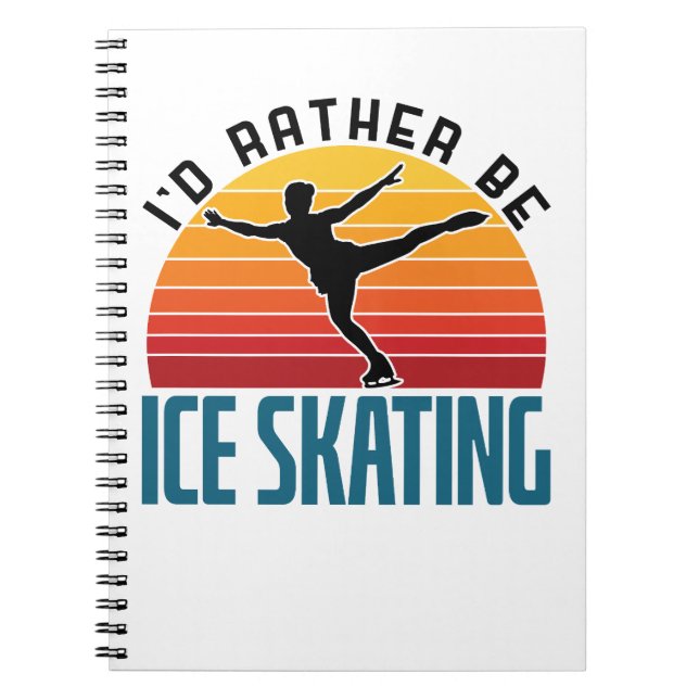 Caderno Espiral Eu Preferencialmente De Ice Skating Figure Skater (Frente)