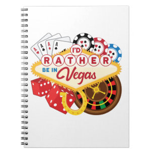 Caderno Espiral Eu Preferencialmente estar em Vegas Casino Gambler