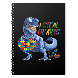 Caderno Espiral Eu Roubo Corações Quebra-cabeça de Autismo Sensibi