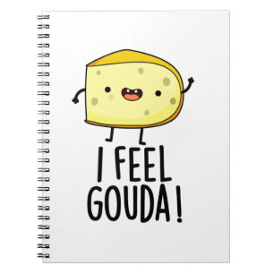 Caderno Espiral Eu Sinto Gouda Piada de Queijo Engraçada 