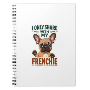 Caderno Espiral Eu Só Compartilho Com Meu Frenchie Antigo Bulldogu