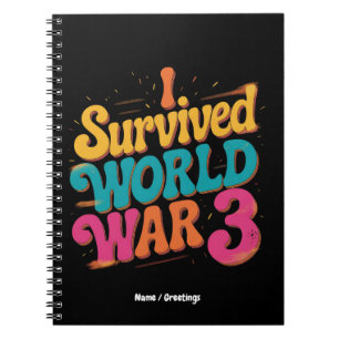Caderno Espiral Eu Sobrevivi à 3ª Guerra Mundial Design Divertido