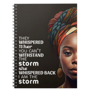 Caderno Espiral Eu Sou a Tempestade Mulher Negra Forte e Mãe Empre