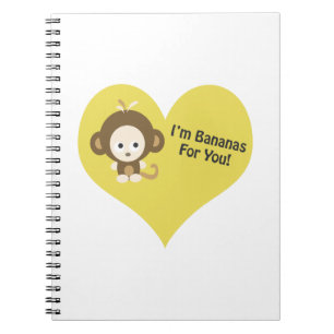 Caderno Espiral Eu sou Bananas para você, macaco